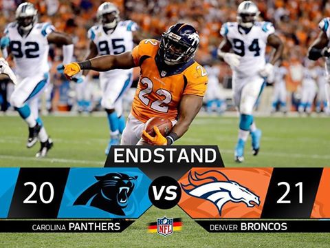 Broncos gewinnen knapp 21 : 20