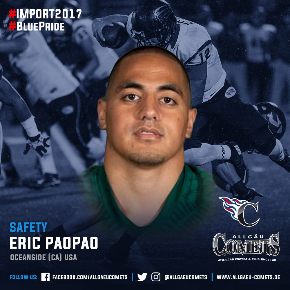 Eric Paopao für das Comets Backfield