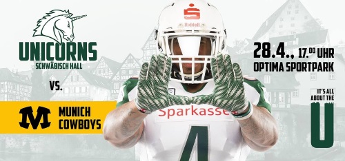 Unicorns Saisonstart gegen Munich Cowboys
