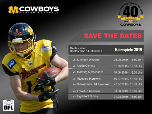 Munich Cowboys Heimspiele 2019