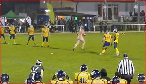 Erster Flitzer beim American Football