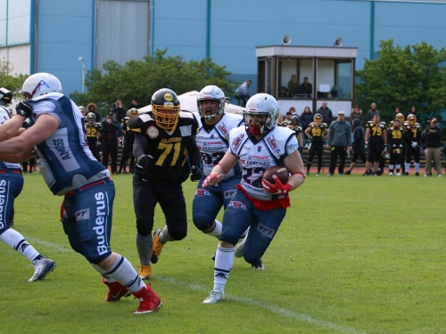 Runningback Thomas Rockel, Remscheid Amboss erzielt einen Touchdown