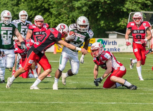 Runningback Jerome Manyema, Schwäbisch Hall Unicorns kämpft sich durch