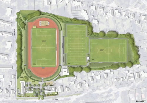 Lageplan Neuer Kunstrasenplatz für die Hamburg Huskies