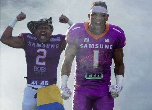 Jhonattan und Sebastian Gomez, Frankfurt Universe laufen ins Stadion