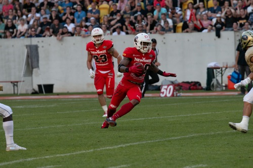 Defense Back Jamal White, New Yorker Lions Braunschweig beim Return