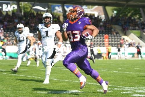 Runningback Justin Rodney bei einem seiner 3 Touchdowns