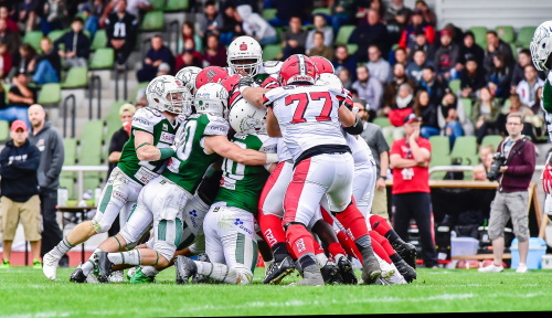 Marburg Mercenaries gegen Schwäbisch Hall Unicorns, Gedränge wie beim Rugby