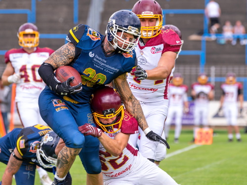 Marvin Dell, Hanau Hornets, auf dem Weg zum Touchdown