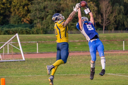 Entscheidender Touchdown durch Anton Brinner für die Kassel Titans 45 Sekunden vor Spielschluß