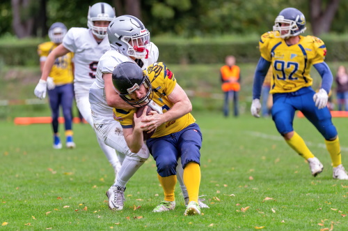 Eric Deffenbaugh verhindert mit seiner zweiten Interception einen Touchdown