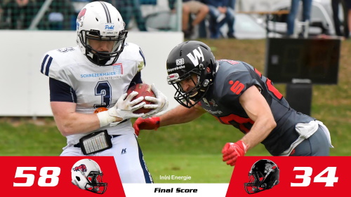 Ravensburg Razorbacks gewinnen Relegation gegen Kirchdorf Wildcats und steigen in die GFL auf.