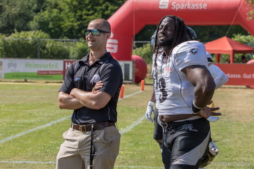 Der neue Berlin Rebels Headcoach Josh Mandel und Defense Captain Rory Johnson