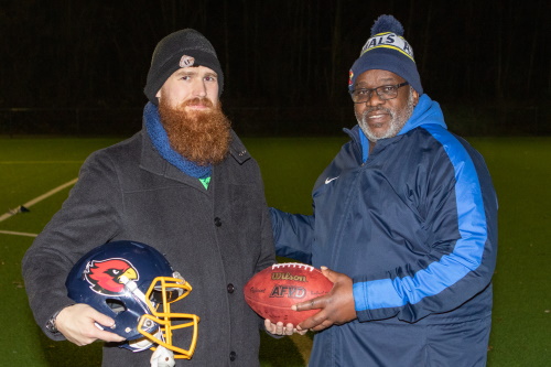 Coach Sven Ferber mit Headcoach DJ Anderson von den Assindia Cardinals