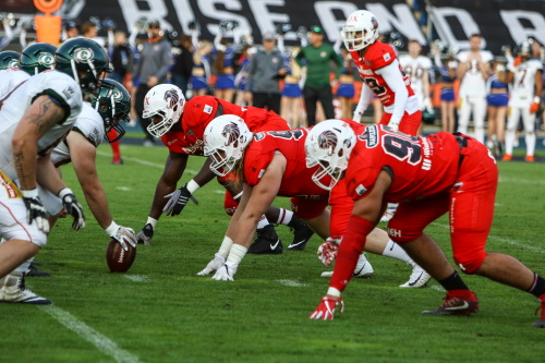 Defense Line der New Yorker Lions Braunschweig