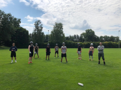 Das Defense Backfield der Wildcats im ersten Training.