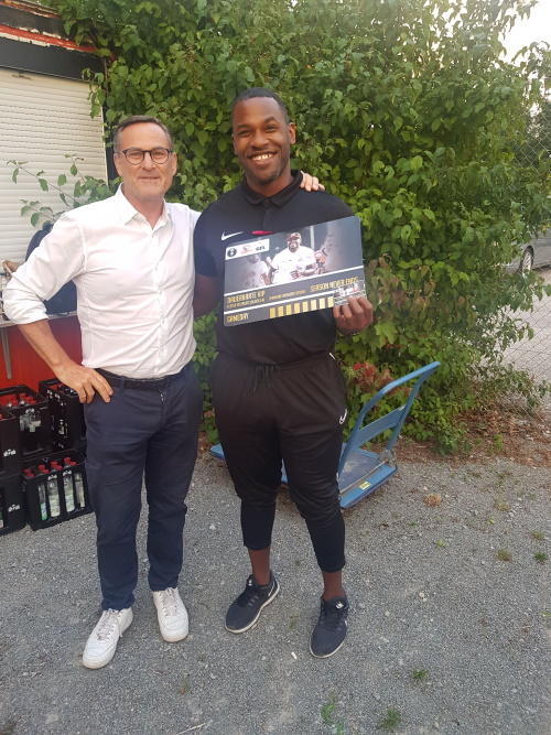 Stuttgart Scorpions Präsident Volker Lässing verabschiedet Headcoach Jermaine Gyunn