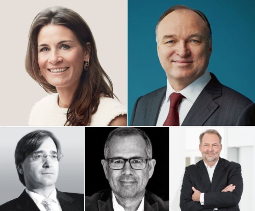 ELF Board oben v.l.n.r.: Dr. Patricia Cronemeyer und Thomas Ebeling, unten v.l.n.r.: David Knower, John Eulenburg und Thomas Zinnöcker