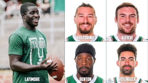 Monteze Latimore, Cody Pastorino, Nick Alfieri, Tyler Rutenbeck und Devin Benton spielen 2021 für Schwäbisch Hall