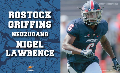 Nigel Lawrence spielt für die Rostock Griffins