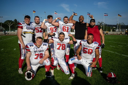 Nico Koch #61 und die Marburg Mercenaries Defense Line 2018