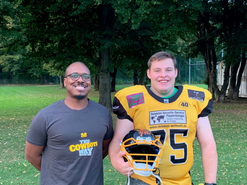 Munich Cowboys Headcoach Garren Holley und Thomas Heller
