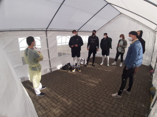Marburg Mercenaries im Corona Testzentrum