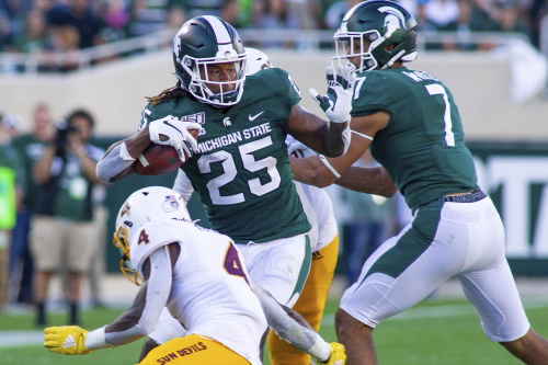 Darrell Stewart Jr. im College für die Spartans spielt jetzt für die Dresden Monarchs