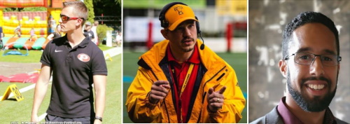 Conrad Dietel, Hauke Bastert, Jerome Saxon coachen die Flag Nationalmannschaft