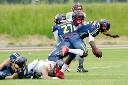 #6 Joe Newman, Assindia Cardinals gegen die Solingen Paladins