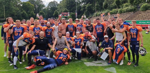 Rostock Griffins freuen sich über Sieg gegen Solingen Paladins