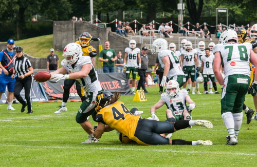 Sebastian Giel bei seinem Touchdown für die Cowboys gegen die Unicorns