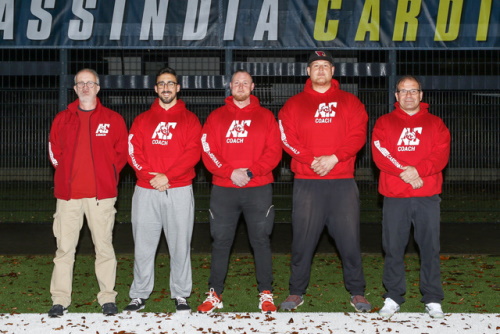 v.l.n.r.: Headcoach Bernd Janzen, Javier Doral, Daniel Heßler, Raphael Llanos-Farfan und Rudi Tischler
