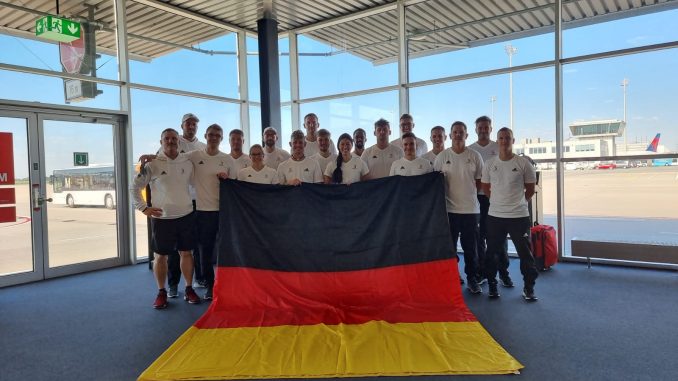 Deutsche Flag Natio vor dem Abflug