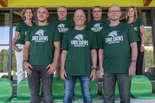 v.l.n.r.: Heike Brenner (Schatzmeisterin), Frank Rieger (2. Vorsitzender), Willi Günter (Beisitzer), Timon Hohenstein (3. Vorsitzender), Uwe Häberle (Schriftführer), Georg Schiele (1. Vorsitzender) und Lea Brenner (Öffentlichkeitsarbeit).