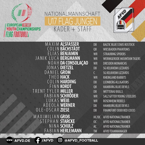 Nationalkader U17 Flag Jungen