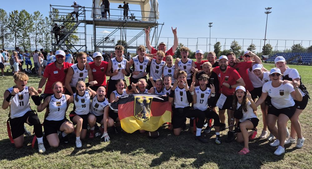 Deutschlands U15- Mixed Team ist Jugend Flag Football Europameister 2024