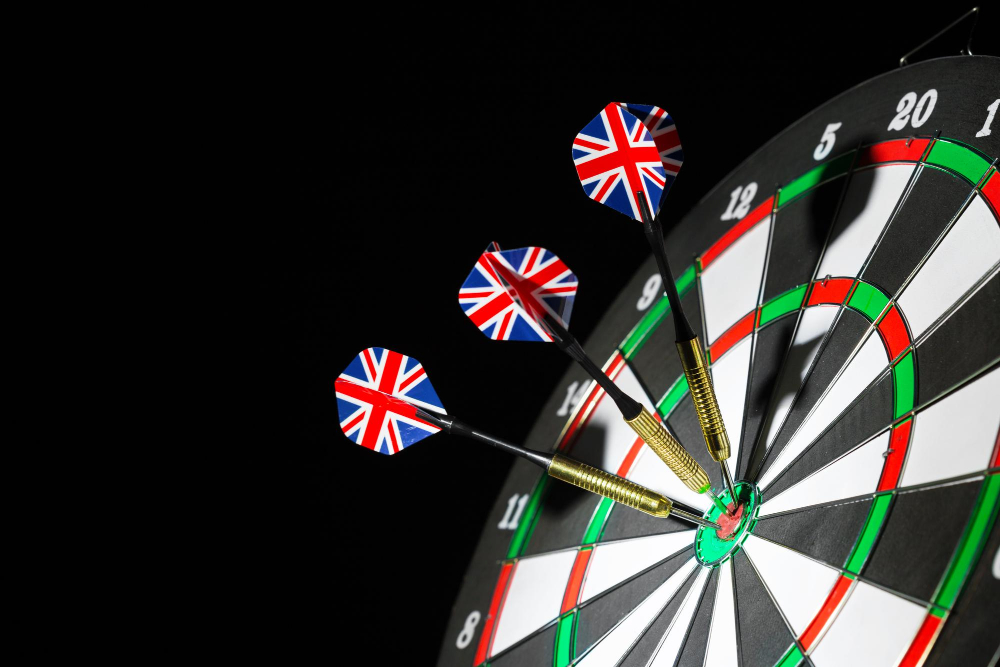 Dartscheibe mit Pfeilen